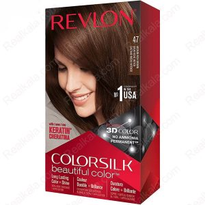 کیت رنگ موی بدون امونیاک رولون شماره 47 قهوه ای متوسط Revlon Colorsilk