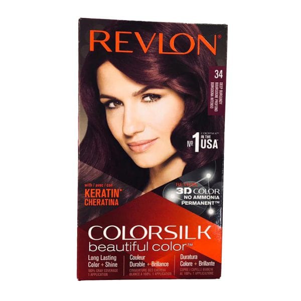 رنگ موی بدون امونیاک رولون شماره 34 شرابی تند Revlon Colorsilk