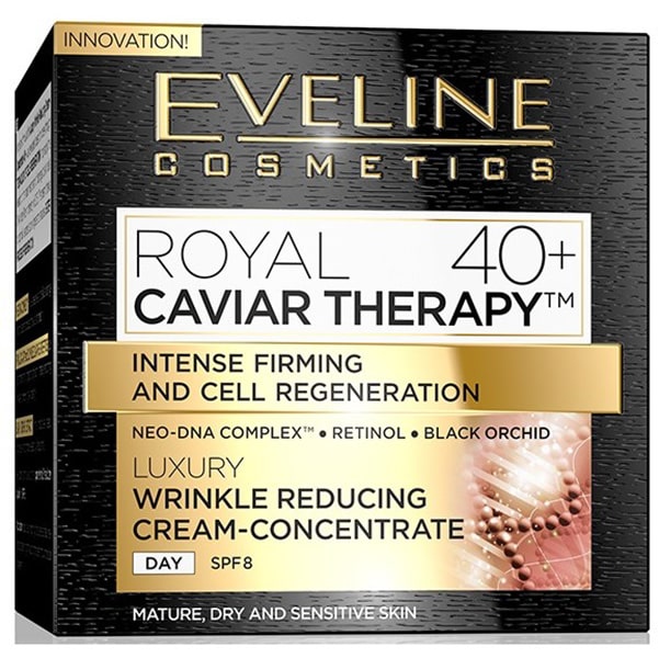 کرم ضد چروک روز بالای 40 سال خاویار اولاین eveline حجم 50 میل