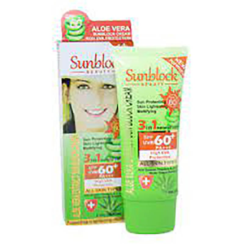 کرم ضد افتاب وکالی با عصاره الوئه ورا spf 60 حجم 60 میل