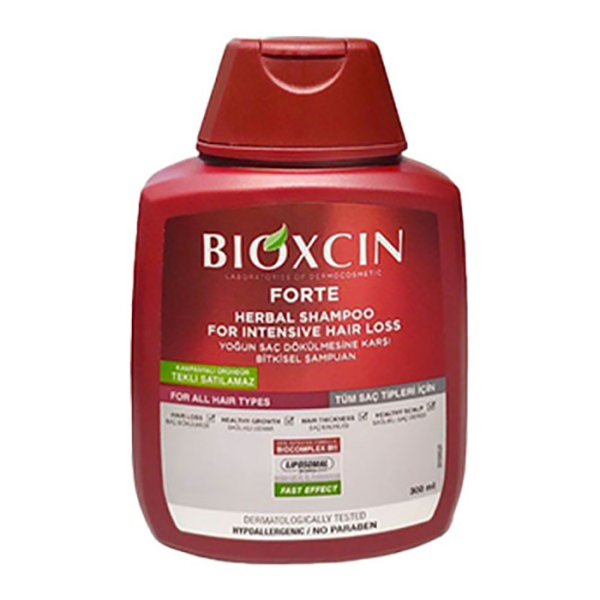 شامپو ضد ریزش مو بیوکسین فورت قرمز حجم 300 میلیلیتر bioxin forte