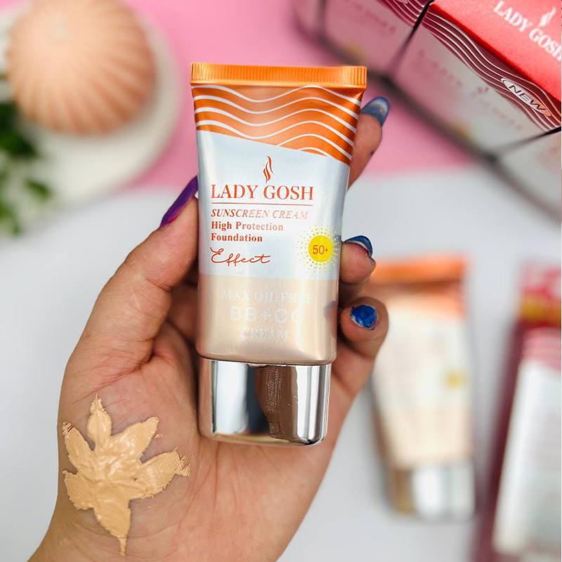 ضدآفتاب رنگی فاقد چربی لیدی گاش با SPF50 اورجینال