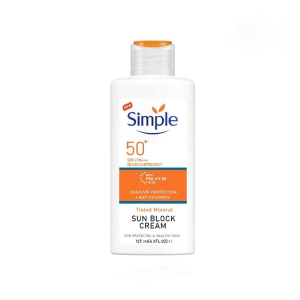 کرم ضدافتاب بی رنگ  سیمپل spf50  حجم 125 میل
